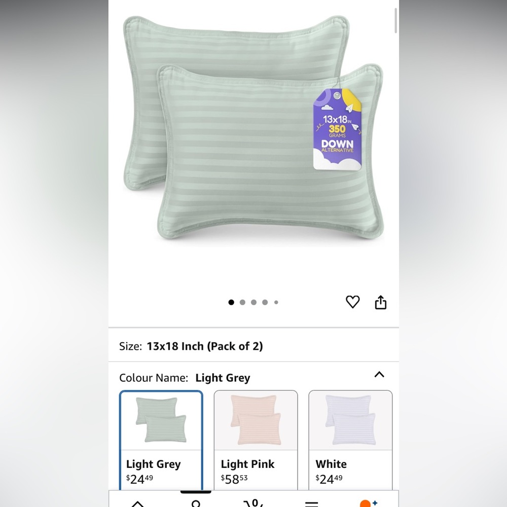 NWOT 2Pk Toddler Pillows